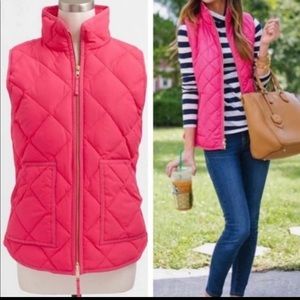 JCrew quilted pink puffer vest